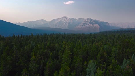 Mountain-Range-and-forest-in-the-evening