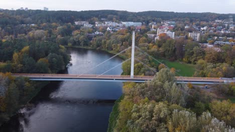 Luftaufnahme-Eines-Vorstadtbezirks-Å½vÄ—rynas-In-Vilnius,-Litauen-Mit-Herbstlaub-Im-Oktober
