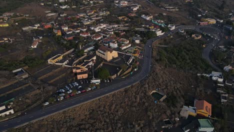 Aerial-top-down-view-over-village-of-La-Palma,-Canary-islands