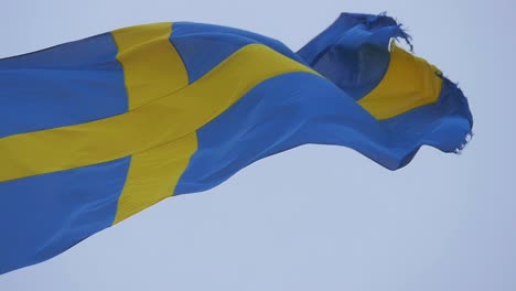 The-Swedish-flag-flying-high-and-proud-from-heavy-winds-from-the-sea