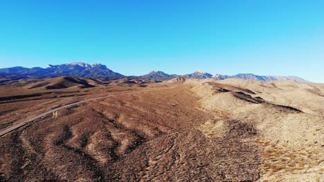 Southwest-aerial-panorama-and-lonely-desert--highway