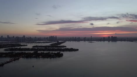 Sunset-pan-across-Biscayne-from-Venetian-Islands-to-Tuttle-Causeway