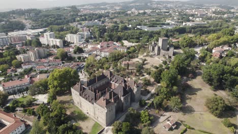 Drone-flight-over-medieval-Palace-of-the-Dukes-of-Braganza