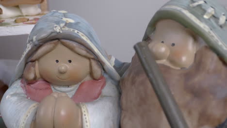Close-up-shot-of-the-characters-of-the-Christmas-nativity-scene