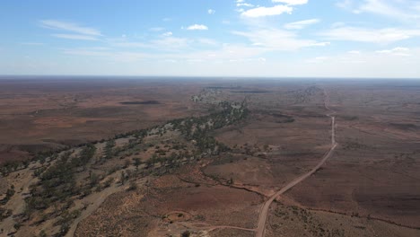 Luftüberflug-Endlose-Outback-Szene,-Australischer-Flinders-Ranges-Nationalpark