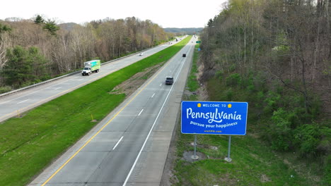 Welcome-to-Pennsylvania-as-drivers-cross-state-border,-enter-PA