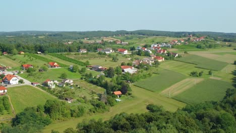 Drone-view-of-the-settlement-in-the-agricultural-land-in-Moravci