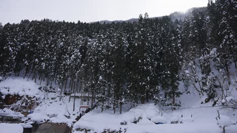 Jigokudani-Mountain-Valley,-Covered-in-Snow