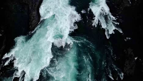 Static-aerial-view-of-the-petrohue-falls,-southern-Chile
