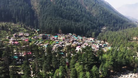Kasol-remote-rural-village-in-india-Himalaya-Parvati-valley-mountains-aerial-view-of-green-natural-forest-Mother-Earth