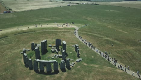 Aerial-orbits-world-famous-prehistoric-monument-Stonehenge-in-UK