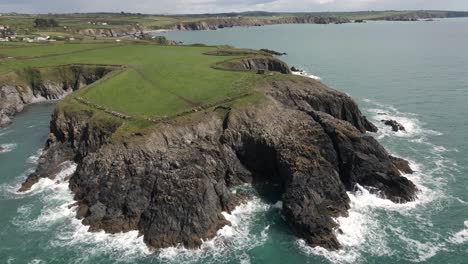 Drone-shot-of-a-small-peninsula-in-Southern-Ireland