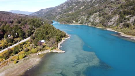 Aerial-view-of-Carretera-Austral,-route-7,-one-of-the-most-famous-roads-in-the-world