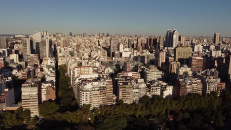 Panning-aerial-view-of-Buenos-Aires-skyline