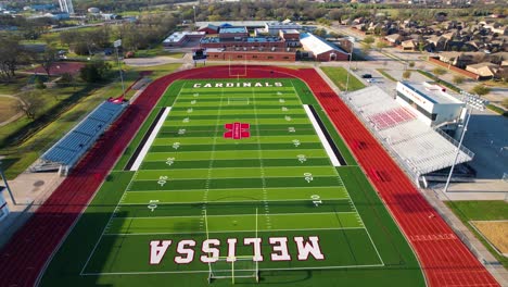 Aerial-footage-of-Melissa-Cardinals-Middle-School-Football-Field-in-Melissa-Texas