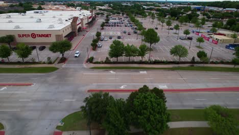 Aerial-footage-of-the-Super-Target-located-at-5959-Long-Prairie-Rd,-Flower-Mound,-TX-75028