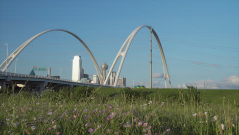 Low-Angle---The-Dallas-Skyline-is-Framed-by-the-Margaret-McDermott-Bridge-with-the-Iconic-Reunion-Tower-in-the-center