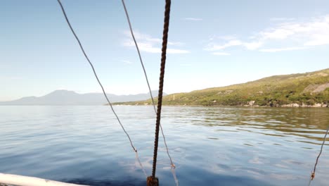 Panning-shot-of-island-passenger-view-on-travel-boat