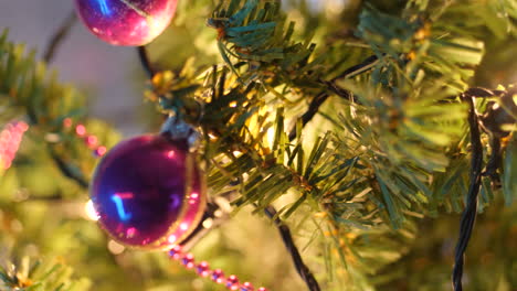 Christmas-tree-with-colored-balls-and-bokeh