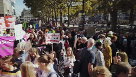 Pan-across-the-climate-day-demonstration-in-Cologne-,-Germany-on-September-20th-2019