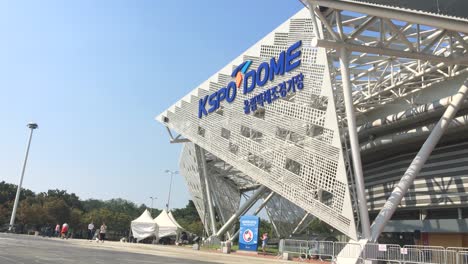 Gymnatics-arena-at-Olympic-Park,-Oryun-dong,-Songpa-gu,-Seoul,-South-Korea