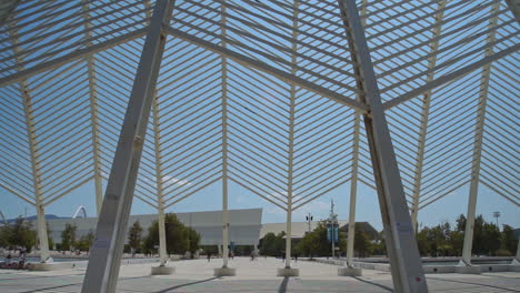 Footage-of-Arc-at-OAKA-stadium-made-by-Calatrava-for-Athens-Olympic-games