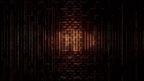 VJ-Loop---Falling-Down-a-Dark-Shaft-Intermittently-Illuminated-With-an-Orange-Metallic-Grid