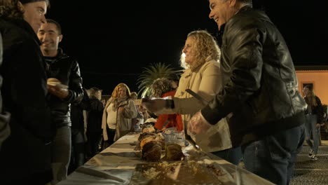 People-night-Gathering-to-celebrate-Portuguese-Tradition,-Porto-Santo