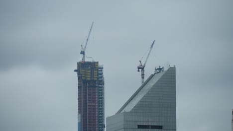 Lapso-De-Tiempo-De-Nuevos-Rascacielos-En-Construcción-En-Manhattan,-Nueva-York