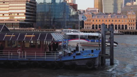 Bankside-pier-boat-stop-of-transport-for-London-over-Thames-river