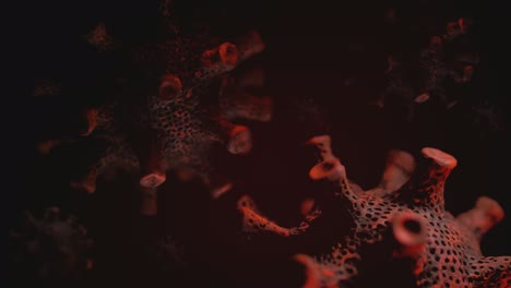 Coronavirus-.-Rotating-Red-Cells-On-Black-Background