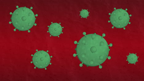 2D-Animation-Des-Coronavirus-Im-Blutkreislauf