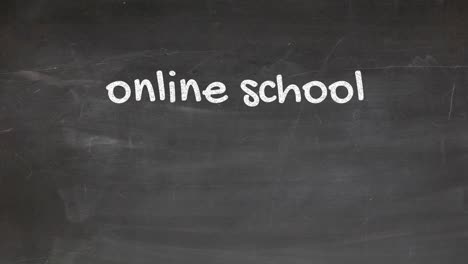 Hand-writing-on-blackboard-Online-School