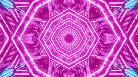 Motion-graphics-sci-fi:-pink-and-teal-octagon-layered-designs-and-tunnel