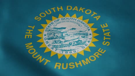 Flag-of-South-Dakota,-slow-motion-waving