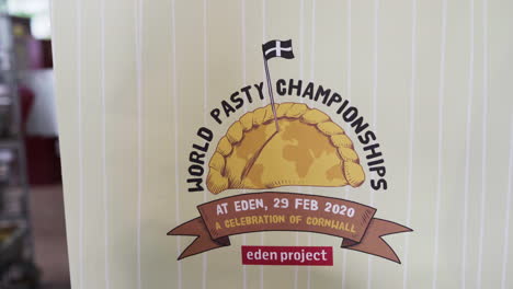 Logo-of-World-Pasty-Championships-2020,-Close-Up,-Eden-Project