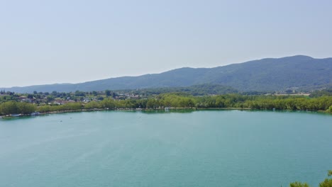Birdseye-view-over-the-scenic-Lake-Banyoles-a-popular-Catalonia-resort-destination-in-Spain