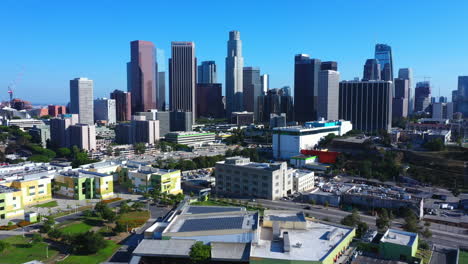 Aerial-Drone-Shot-of-the-Los-Angeles-Cityscape