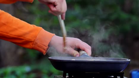 Chicken-skillet-on-camping-stove