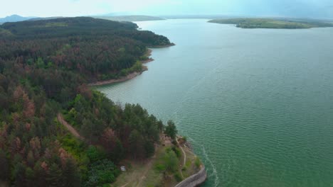 Aerial-view-of-forest-near-Koprinka-reservoir-near-Kazanlak-Bulgaria