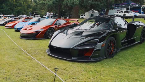 McLaren-P1-In-Einer-Reihe-Von-Supersportwagen-Auf-Einer-Luxusautoshow