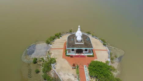 360-drone-view-of-the-Temple-in-the-Sea-in-Waterloo-Trinidad
