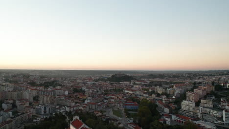 Sanctuary-Of-Nossa-Senhora-Da-Encarnacao-With-Panoramic-Cityscape-At-The-Background-In-Leiria,-Portugal