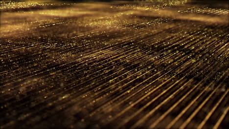 Futuristic-digitally-generated-golden-abstract-de-focus-particles-grid-motion-in-cyber-space-environment-background