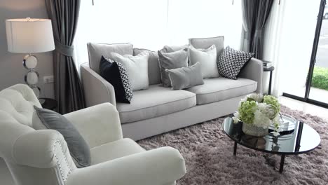 Close-Up-Footage-of-Cosy-and-Stylish-Sofa-Set