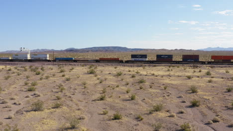 Huge-freight-train-stretching-its-way-through-the-desert-of-California