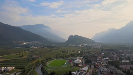Aerial-view-of-Riva-del-Garda-during-a-sunny-day
