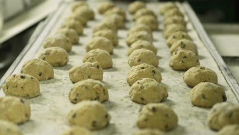 Baking-Tray-With-Rows-Of-Chocolate-Chip-Cookie-Dough-Ready-For-Baking