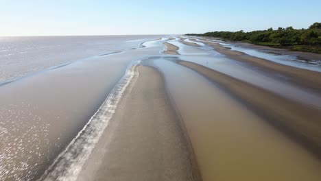 Fast-forward-aerial-shot-of-sand-banks-by-coast-of-Rio-de-la-Plata