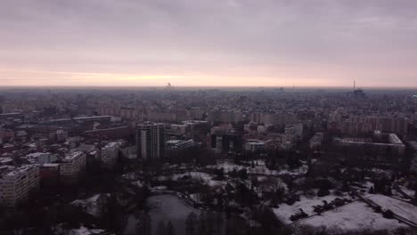 Aerial-View-of-Bucharest-In-The-Morning